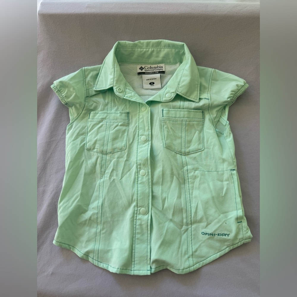Columbia Kids' Light Green Button Down Shirt